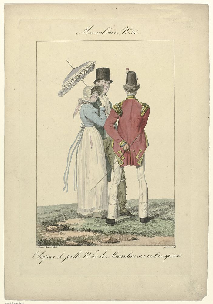 Incroyables et Merveilleuses, 1815, Merveilleuse No. 25: Chapeau de paill (...) (1815) by Georges Jacques Gatine and Horace…