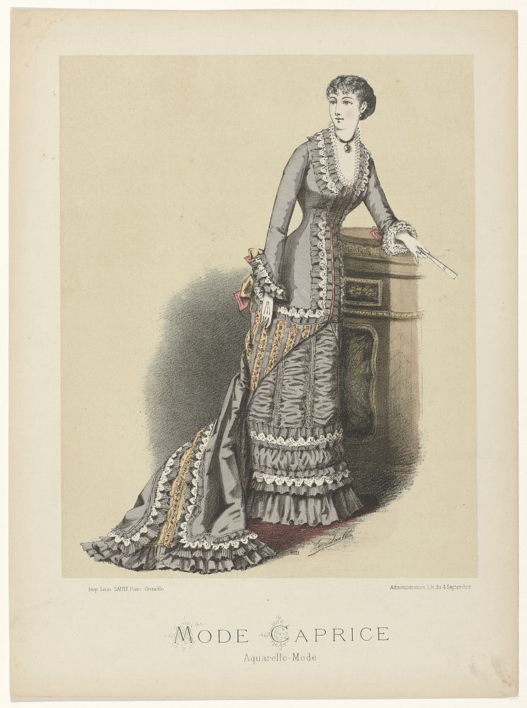 Mode Caprice, 1886 No. 10321 : Aquarelle-Mode (1886) by anonymous and Léon Sault