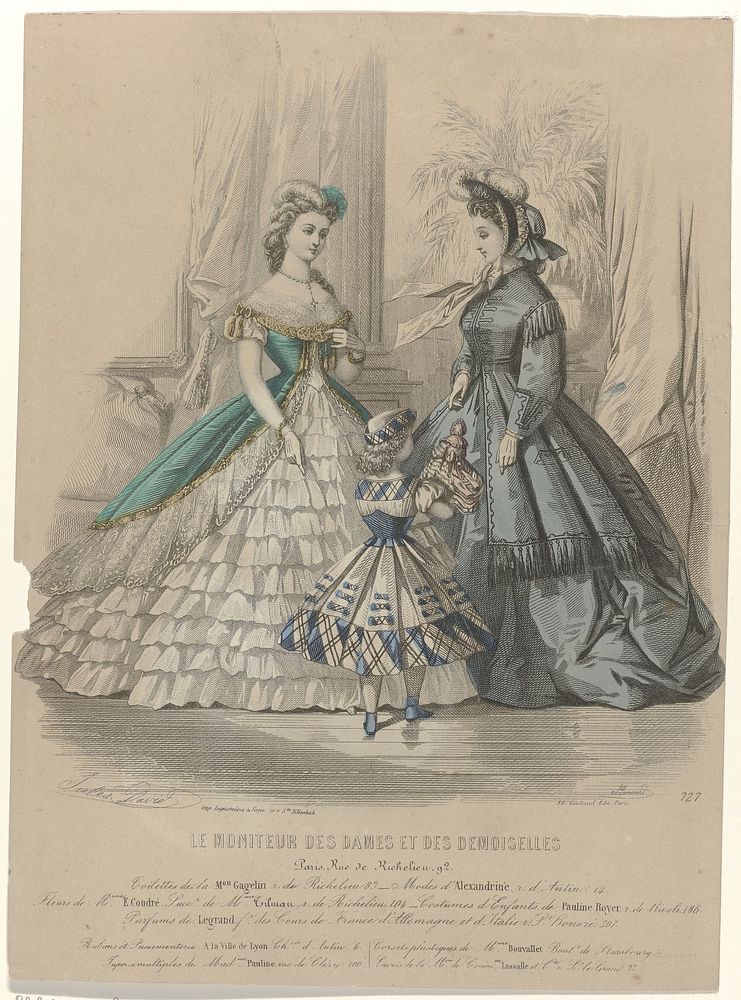 Moniteur des Dames et Demoiselles, ca. 1863, No. 727 (c. 1863) by J Bonnard, Jules David 1808 1892, Ad Goubaud et Fils and…