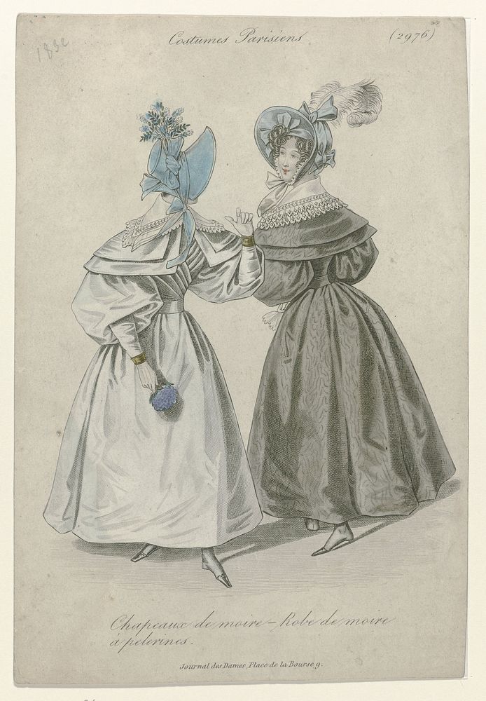 Journal des Dames, Costumes Parisiens, 1832, (2976): Chapeaux de moir (...) (1832) by anonymous