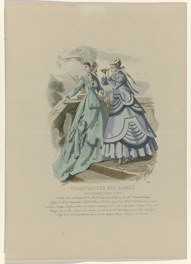L'Illustrateur des Dames, 1865, No. 180 : Modèles de la Mon. Paris et ci (...) (1865) by A Paul, A Paul, Emile Préval, Moine…