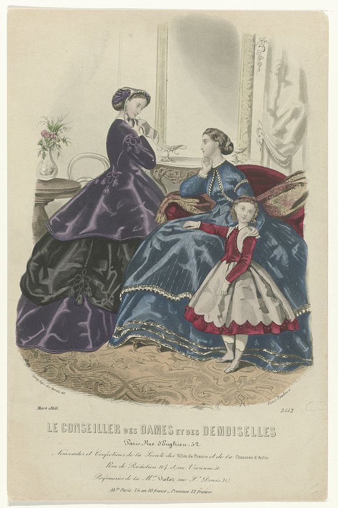 Le Conseiller des Dames et des Demoiselles, mars 1866, No. 2552 : Nouveautés et Confections (...) (1866) by Anaïs Colin…