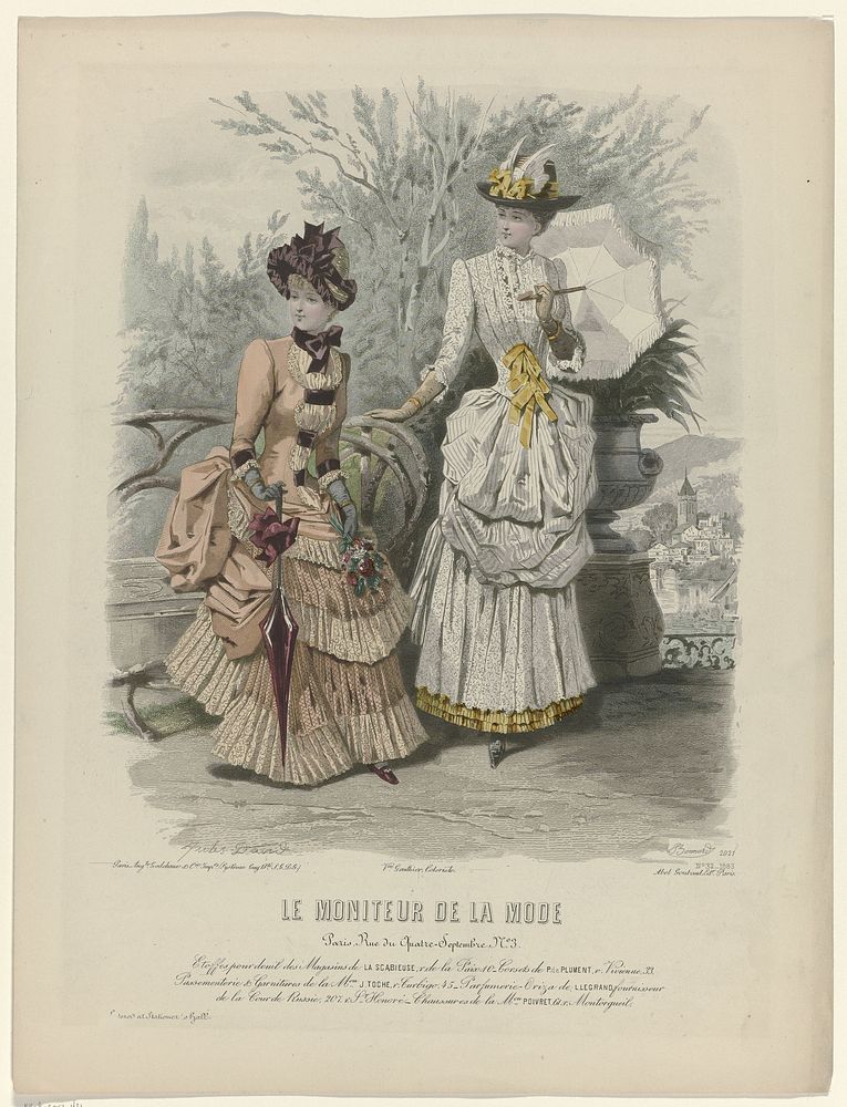 Le Moniteur de la Mode, 1883, No. 32, Pl. 2021 : Etoffes pour deuil (...) (1883) by J Bonnard, Jules David 1808 1892…
