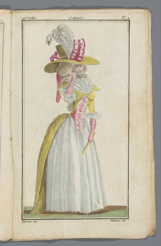 Magasin des Modes Nouvelles Françaises et Anglaises, 30 Juillet 1787, 26e cahier, 2e année, Pl. 2 (1787) by A B Duhamel…