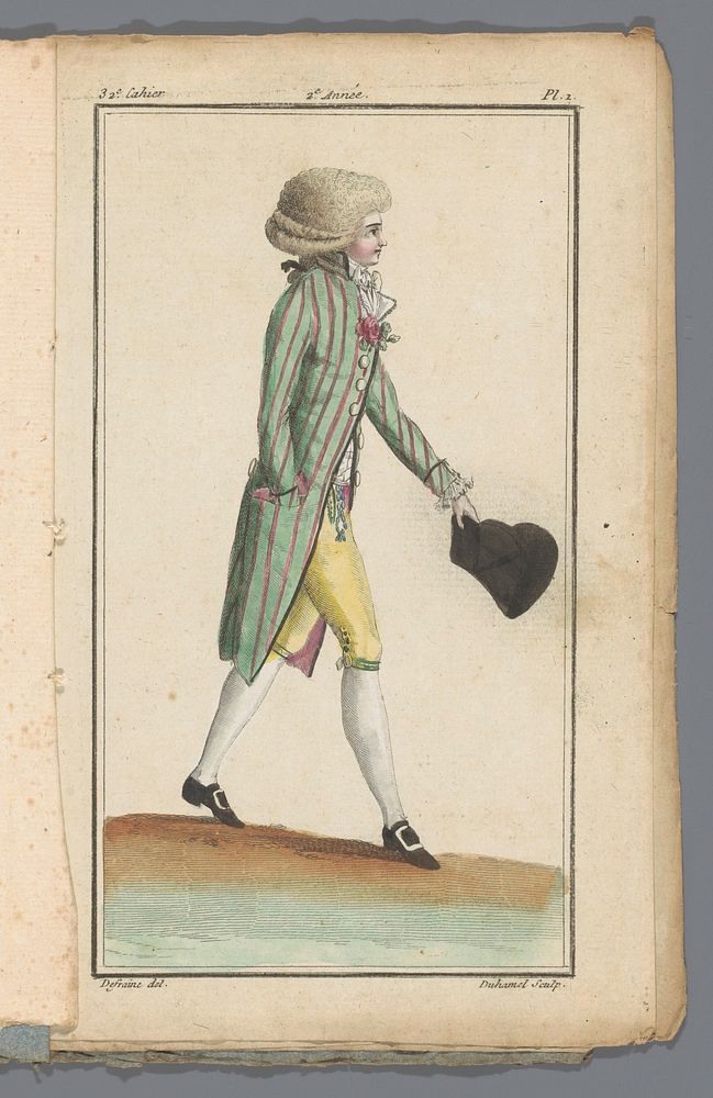 Magasin des Modes Nouvelles Françaises et Anglaises, 30 septembre 1787, 32e cahier, 2e année, Pl. 1 (1787) by A B Duhamel…
