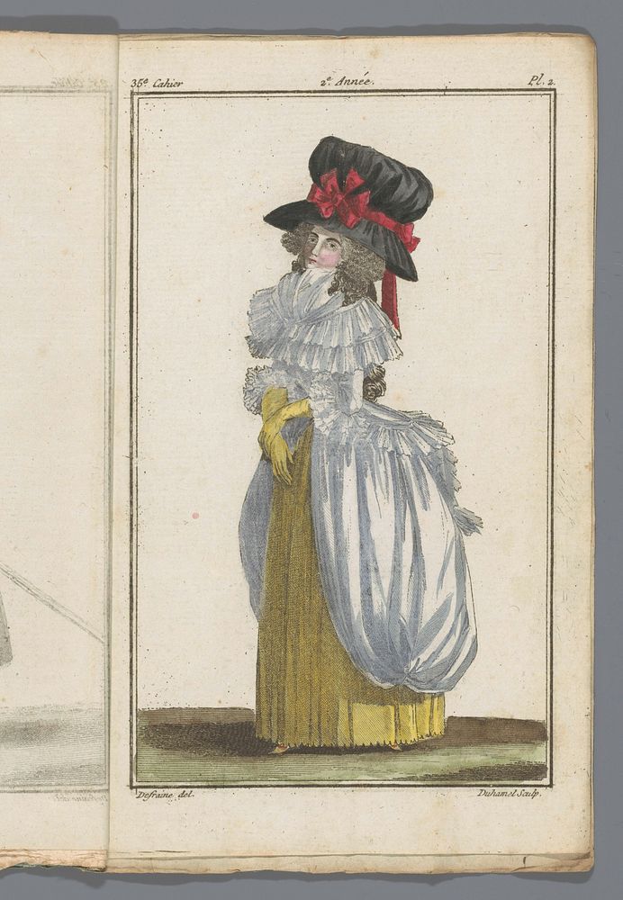 Magasin des Modes Nouvelles Françaises et Anglaises, 30 octobre 1787, 35e cahier, 2e année, Pl. 2 (1787) by A B Duhamel…