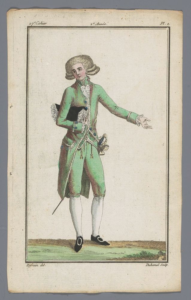 Magasin des Modes Nouvelles Françaises et Anglaises, 10 août 1787, 27e cahier, 2e année, Pl. 2 (1787) by A B Duhamel…