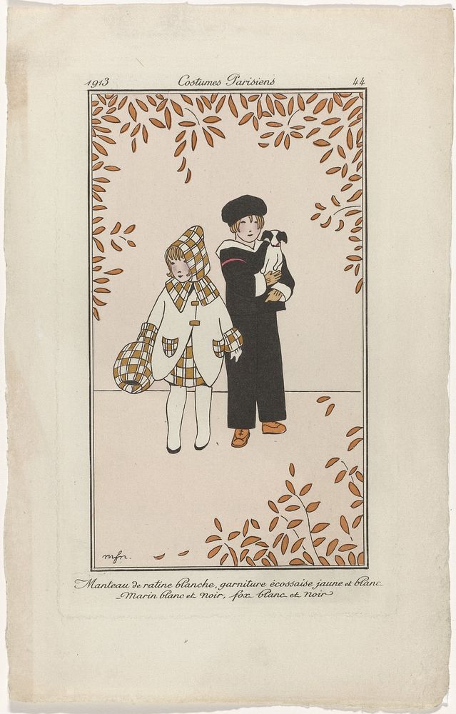 Journal des Dames et des Modes, Costumes Parisiens, 1913, No. 44 : Manteau de ratin (...) (1913) by Monogrammist MFN and…