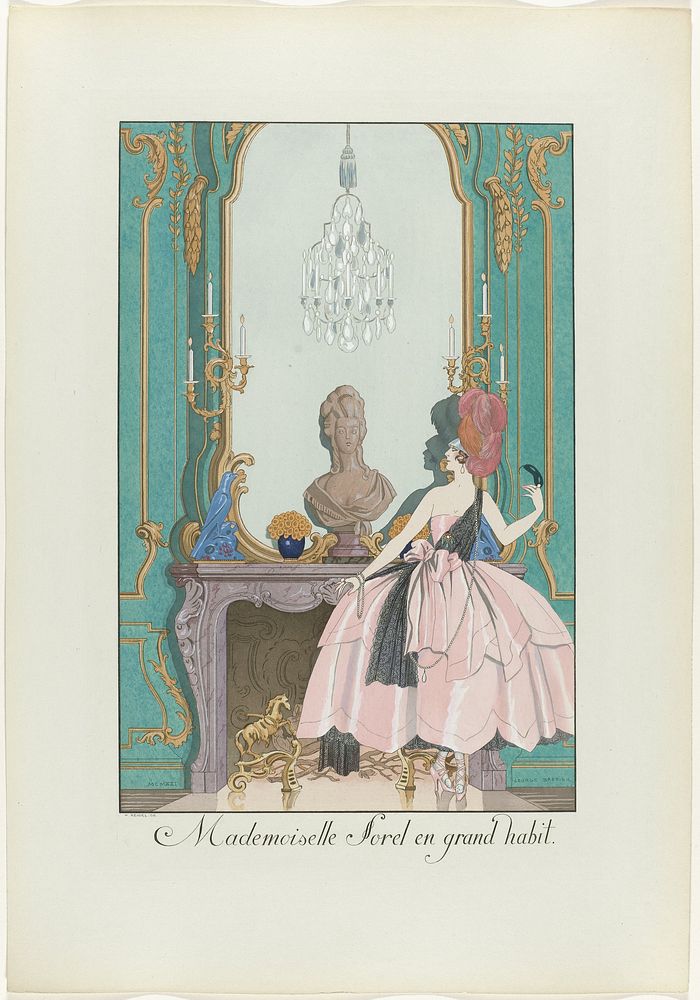 Mademoiselle Sorel en grand habit (1921) by Henri Reidel, George Barbier and J Meynial