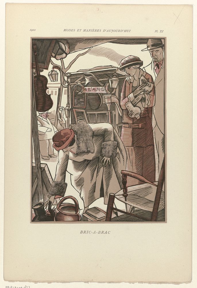 Modes et Manières d'Aujourd'hui, 1922, Pl. 11 : Bric-A-Brac (1923) by Fernand Siméon and anonymous