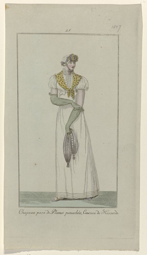 Elegantia, of tijdschrift van mode, luxe en smaak voor dames, Oktober 1807, No. 25 : Chapeau paré de Plumes (...) (1807) by…