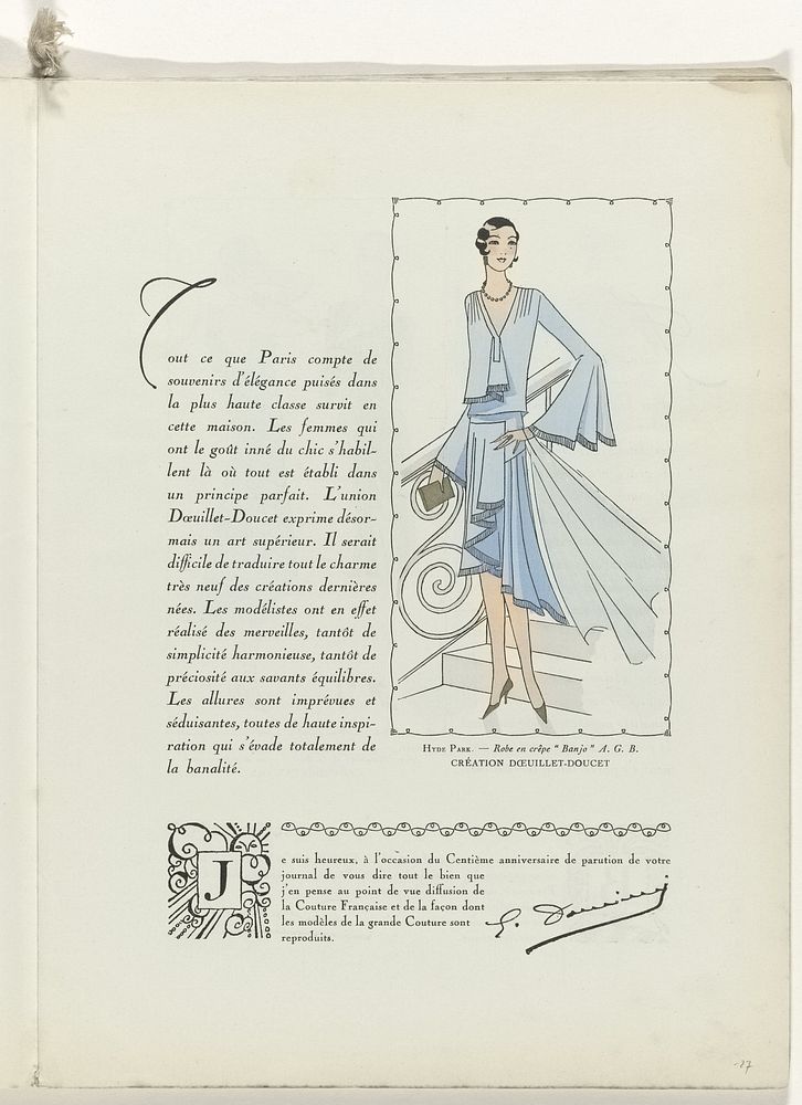 Art - Goût - Beauté, Feuillets de l' élégance féminine, Noël 1928, No. 100, 9e Année, p. 27 (1928) by anonymous, Bernard and…