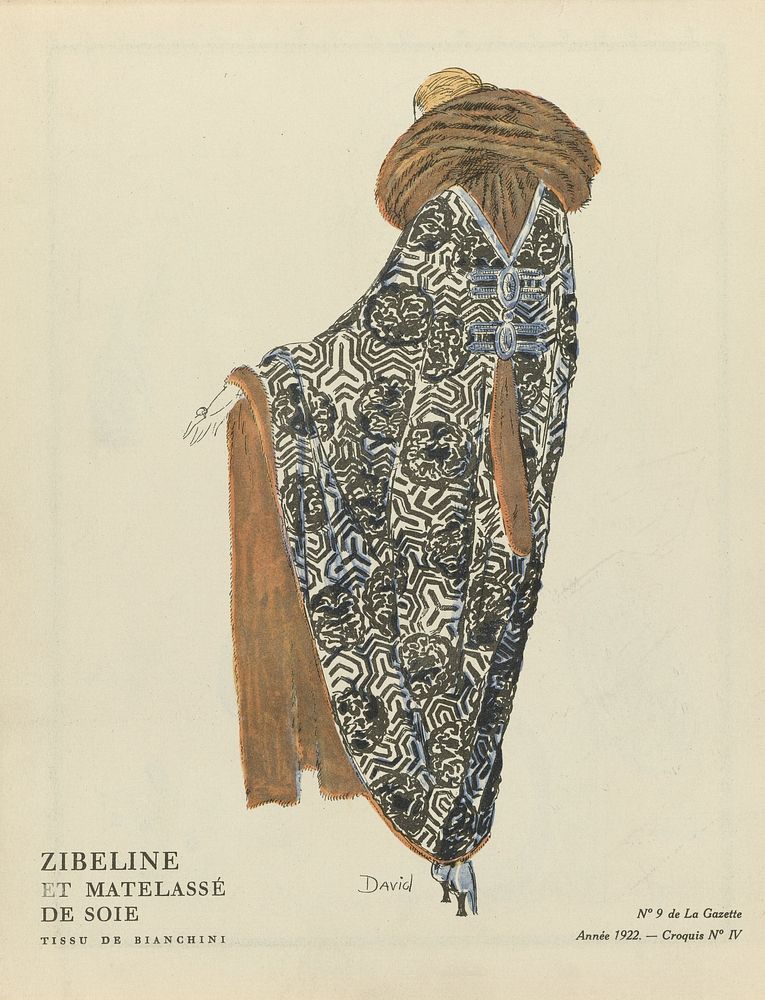 Evening Cloaks from the Gazette du Bon Ton (1922) by David, anonymous, Bianchini Férier, Lucien Vogel, Condé Nast Publisher…