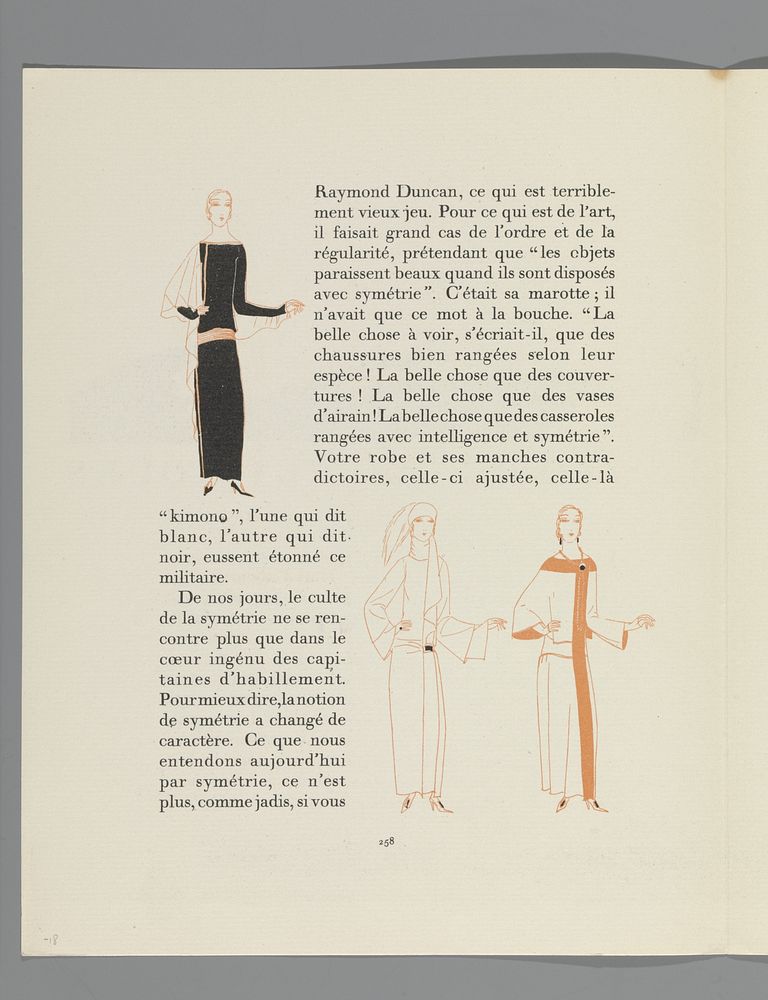 Gazette du Bon Ton, 1922 - No. 9 : p. 258: les robes assymétriques (1922) by anonymous, Lucien Vogel, Condé Nast Publisher…