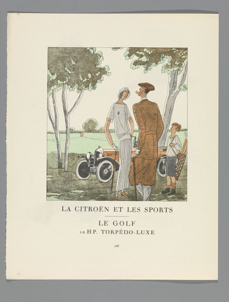 Gazette du Bon Ton, 1922 - No. 9 : p. 268: Le Citroën et les Sports. (1922) by anonymous, Lucien Vogel, Condé Nast Publisher…