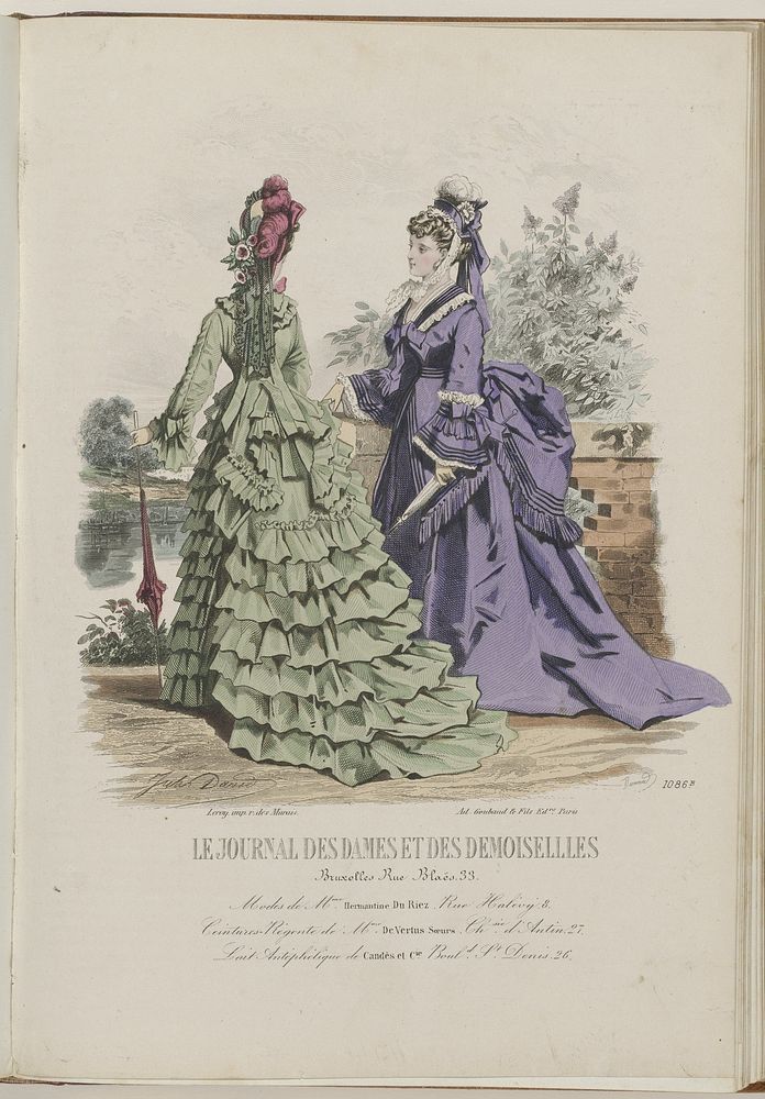Journal des Dames et des Demoiselles, 15 Novembre 1872, No. 1086B (1872) by Jules David 1808 1892, Bonnard, Ad Goubaud et…