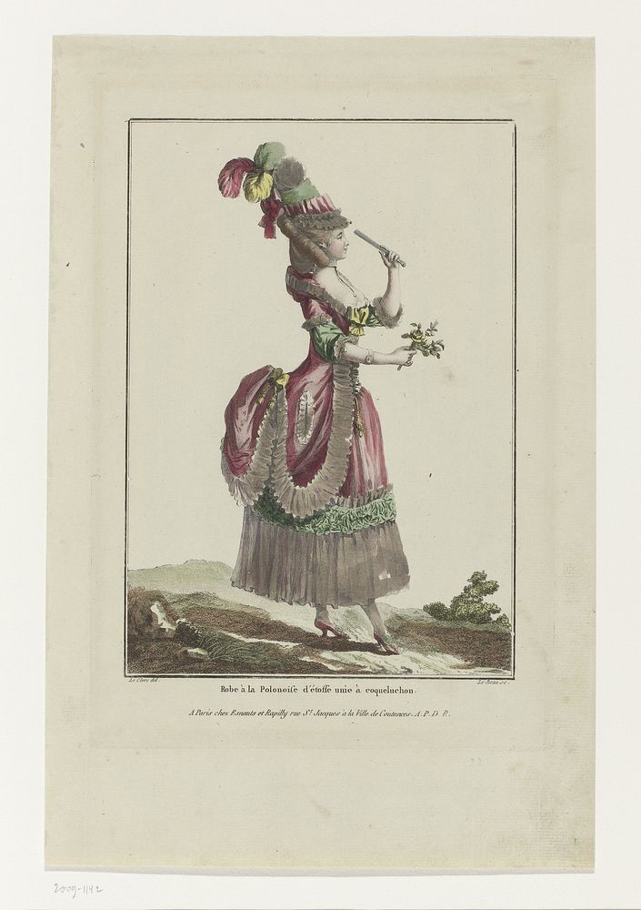 Gallerie des Modes et Costumes Francais, 1778, G 38 : Robe à la Polonois (...) (c. 1778) by Pierre Adrien Le Beau, Pierre…