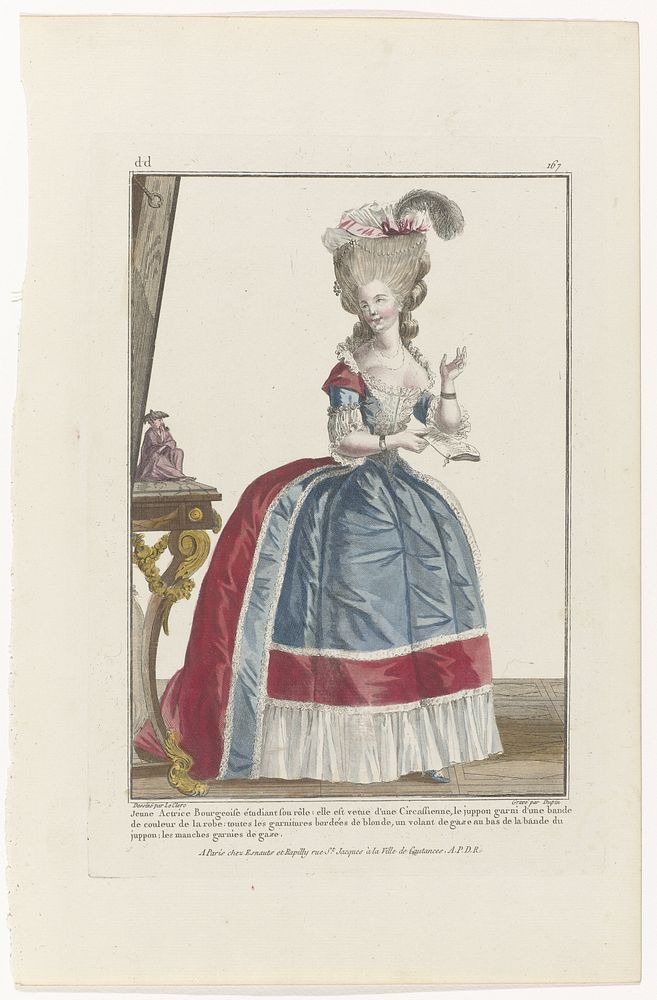Gallerie des Modes et Costumes Français, 1780, dd 167 : Jeune Actrice Bourgeois (...) (1780) by Nicolas Dupin, Pierre Thomas…