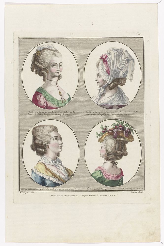 Gallerie des Modes et Costumes Français, 1780, 201 : Coeffure a l'Enfant (...) (1780) by Jean Joseph Pelissier, Pierre…