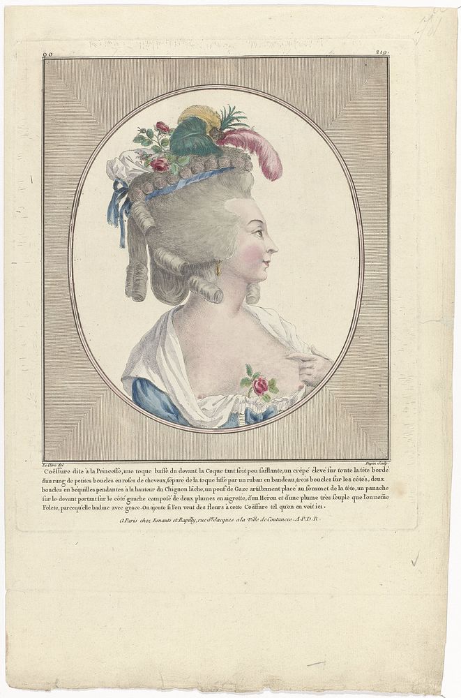 Gallerie des Modes et Costumes Français, 1781, oo 219 : Coëffure dite à la Princess (...) (1781) by Nicolas Dupin, Pierre…