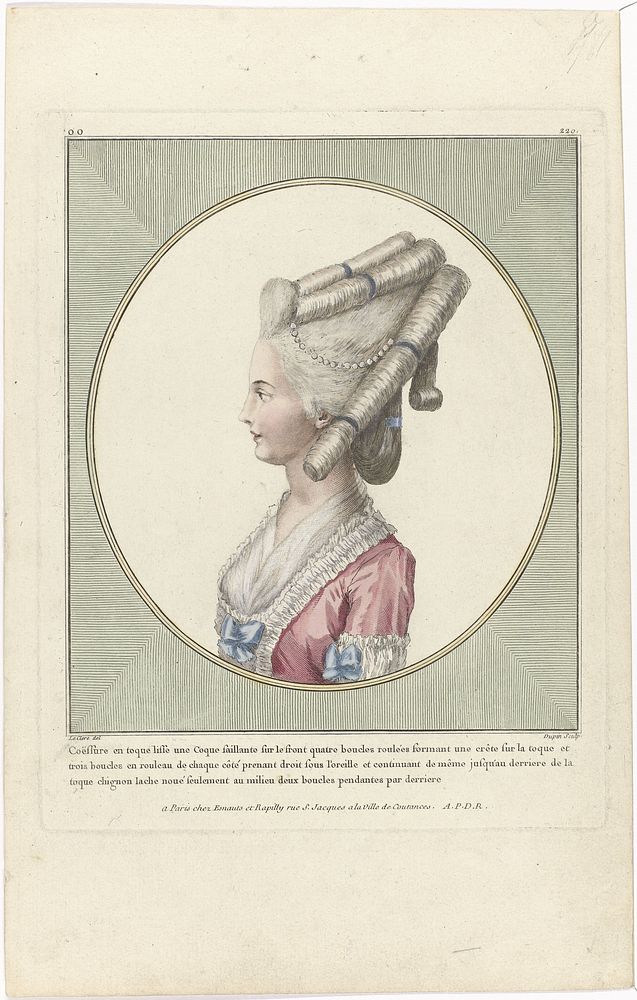 Coiffures, Poufs, Hats and Bonnets: Eleven Coiffures and Headdresses (1781) by Nicolas Dupin, Pierre Thomas Le Clerc and…