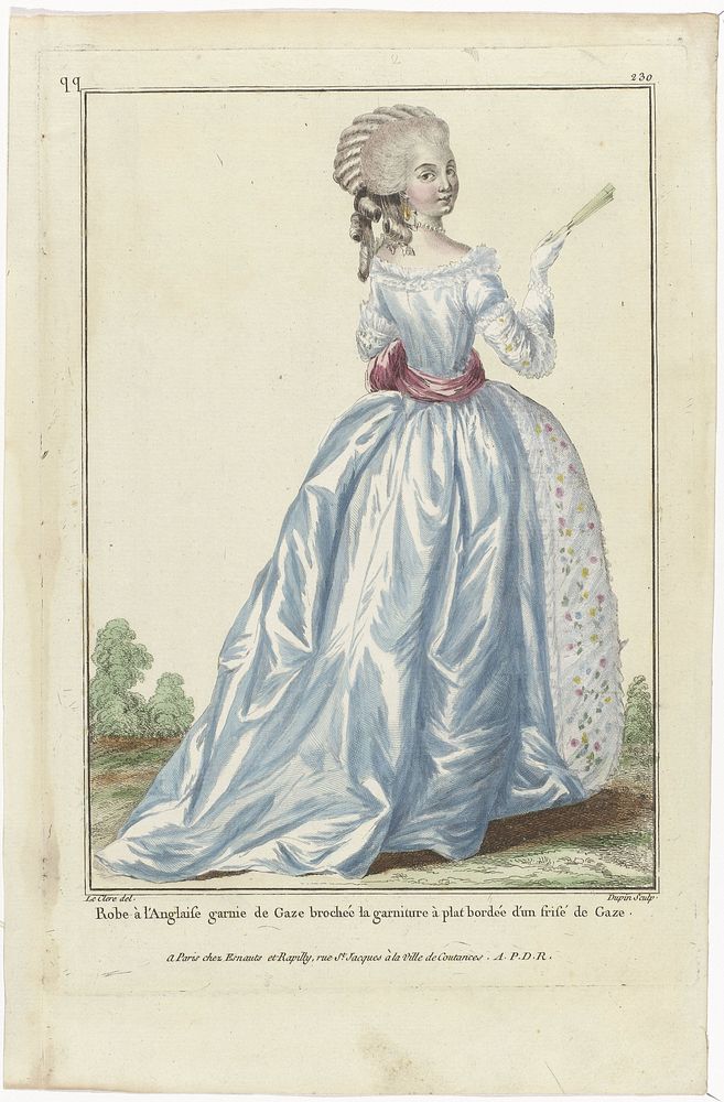 Gallerie des Modes et Costumes Français, 1782, qq 230 : Robe à l'Anglais (...) (1782) by Nicolas Dupin, Pierre Thomas Le…