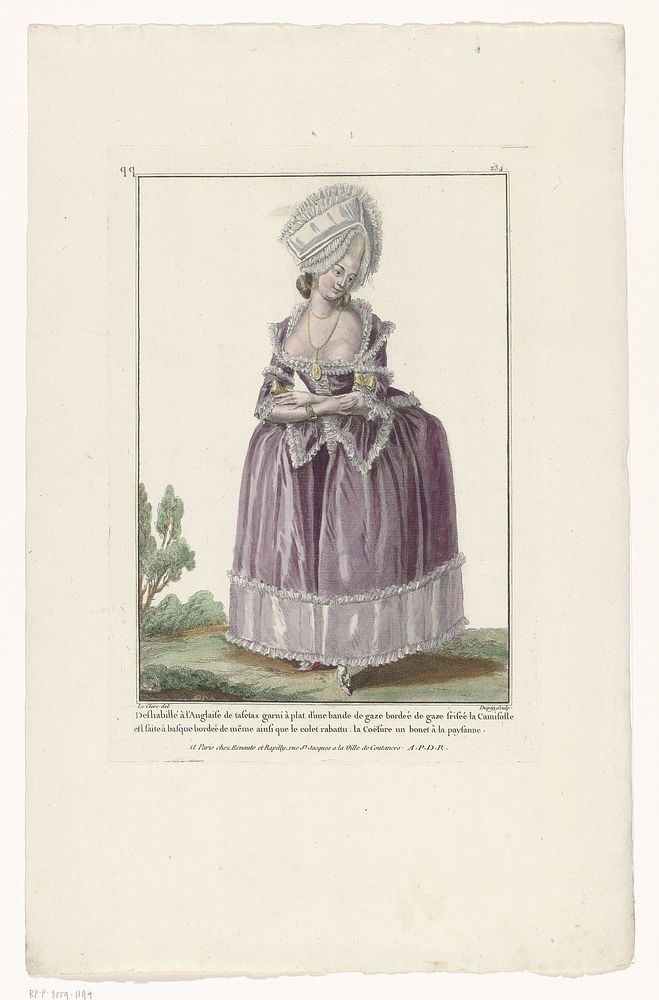 Gallerie des Modes et Costumes Français, 1782, qq 234 : Deshabillé à l'Anglaise de tafetas.. (1782) by Nicolas Dupin, Pierre…