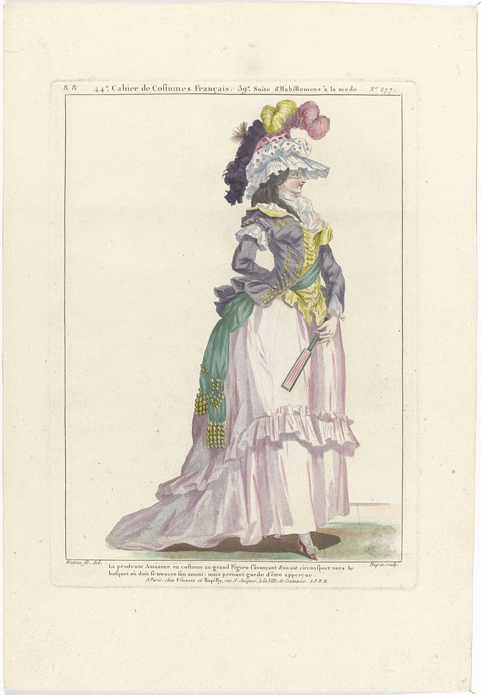 Gallerie des Modes et Costumes Français, 1784, && 277 : La prudente Amazon (...) (c. 1784) by Nicolas Dupin, François Louis…