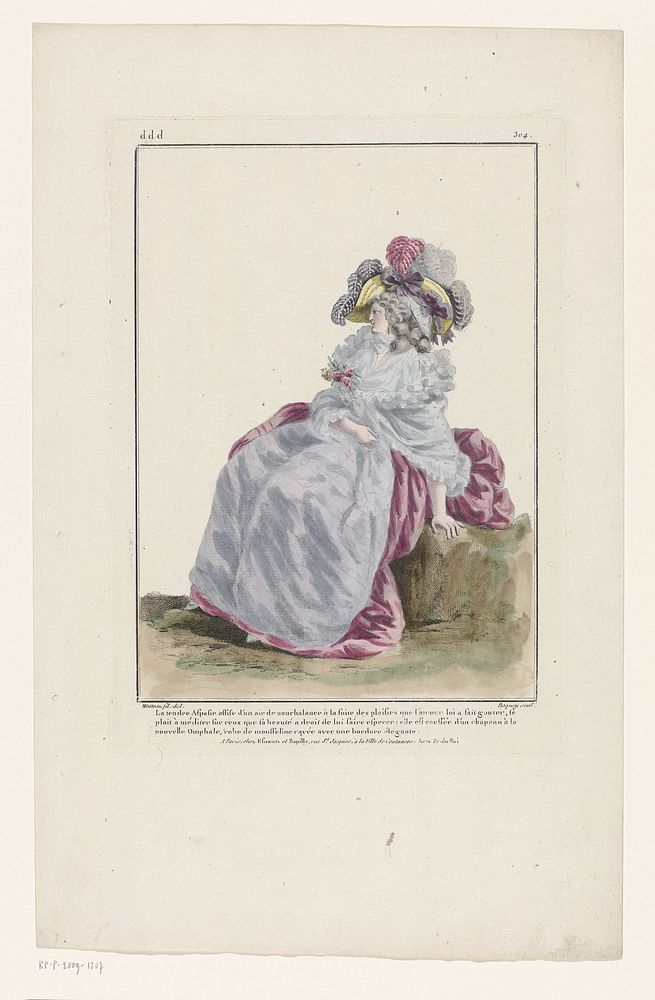 Gallerie des Modes et Costumes Français, 1785, ddd 304 : La tendre Aspasi (...) (1785) by Pierre Charles Baquoy, François…