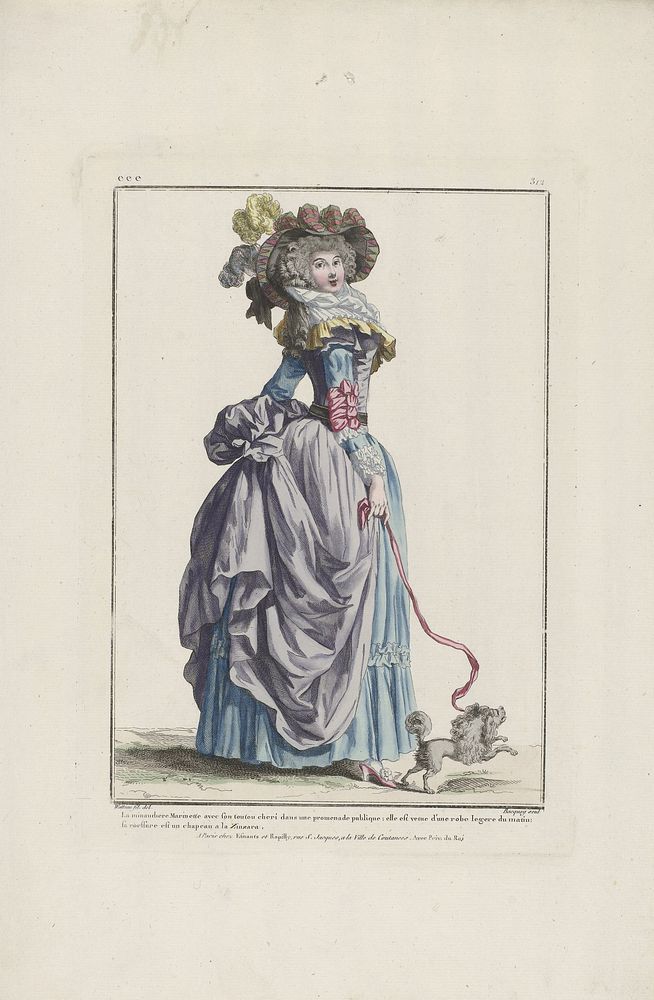 Gallerie des Modes et Costumes Français, 1786, eee 312: La minaudiere Marinett (...) (1786) by Pierre Charles Baquoy…