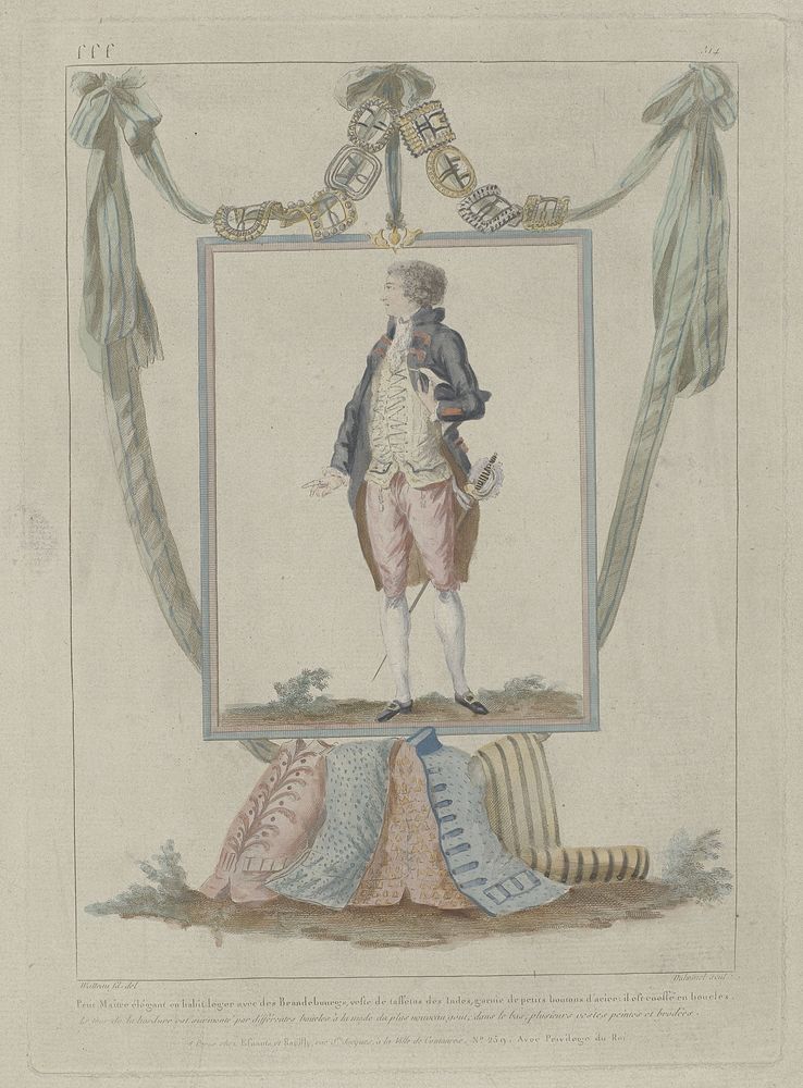 Gallerie des Modes et Costumes Français, 1786, fff 314 : Petit Maître élégant (...) (1786) by A B Duhamel, François Louis…