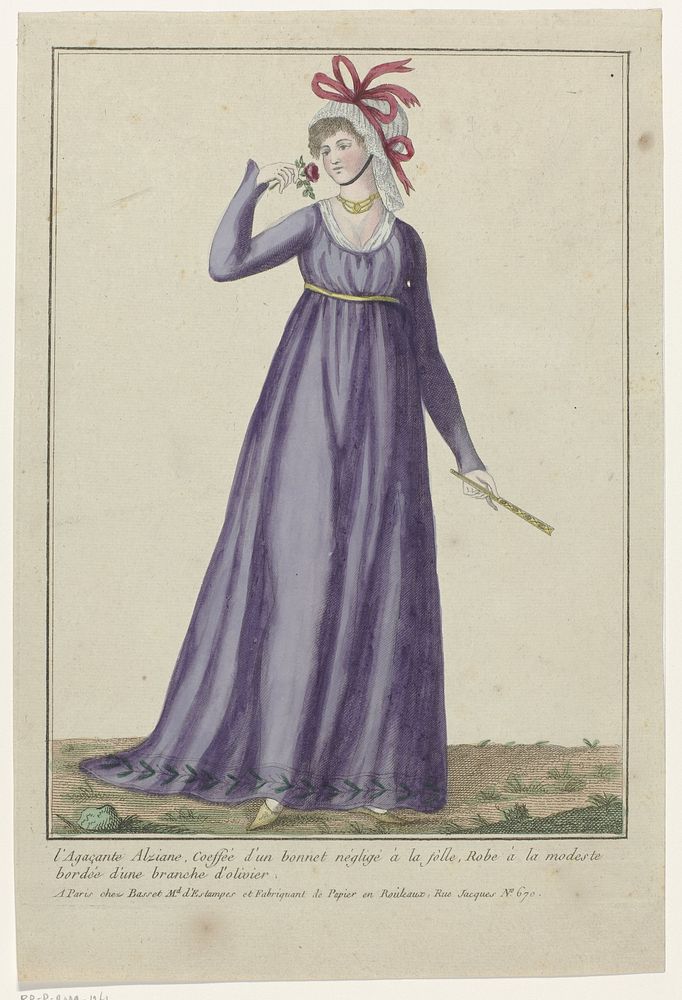 Collection consacrée aux modes d'hommes et de femmes, 1783-1813, No. 101 : L'Agaçante Alziane coeffé (...) (1783 - 1813) by…