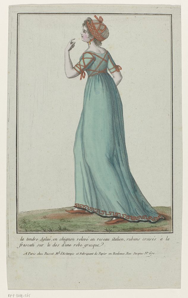 Collection consacrée aux modes d'hommes et de femmes, 1783-1813, No. 178 : La tendre Aglaé, en chignon (...). (1783 - 1813)…