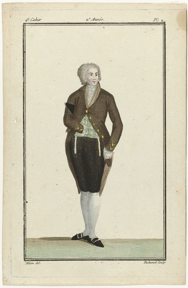 Magasin des Modes Nouvelles Françaises et Anglaises, 20 décembre 1786, 2e Année, 4e cahier, Pl. 2 (1786) by A B Duhamel…