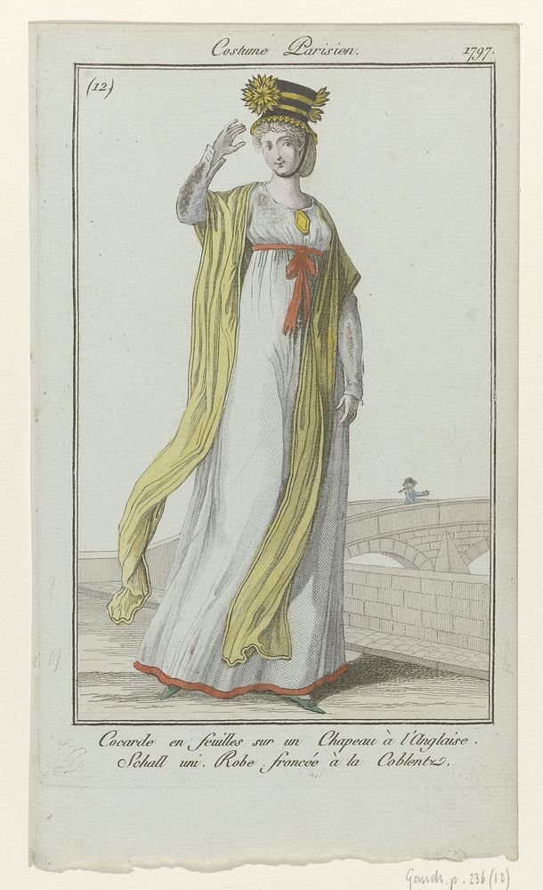 Journal des Dames et des Modes, Costume Parisien, 25 novembre 1797, (12) : Cocarde en feuilles (...) (1797) by anonymous…