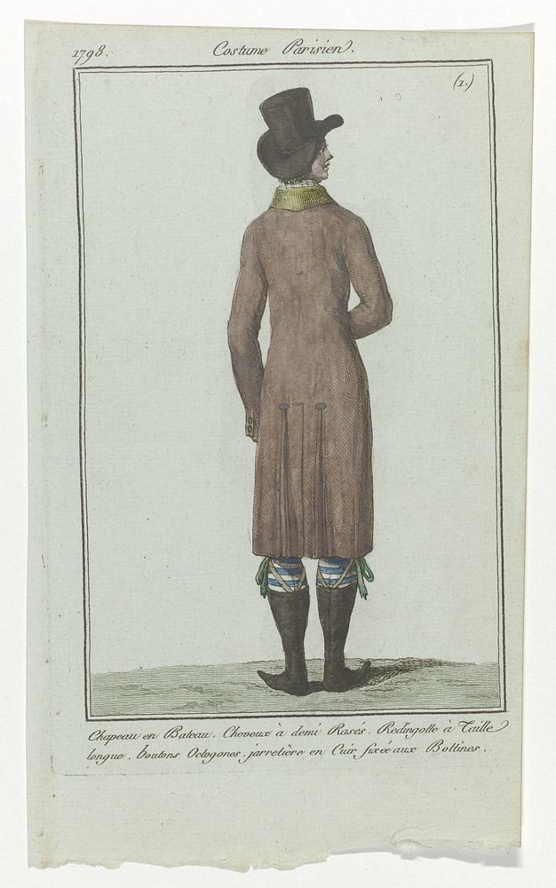 Journal des Dames et des Modes, Costume Parisien, 8 janvier 1798, (1) : Chapeau en Bateau (...) (1798) by anonymous…