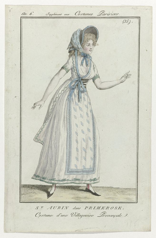 Journal des Dames et des Modes, Supplément aux Costume Parisien, 11 mai 1798, An 6, (35) : St Aubin dans Primeros (...)…