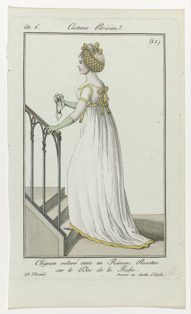 Journal des Dames et des Modes, Costume Parisien, 25 mai 1798, An 6, (22): Chignon relevé (...) (1798) by anonymous…