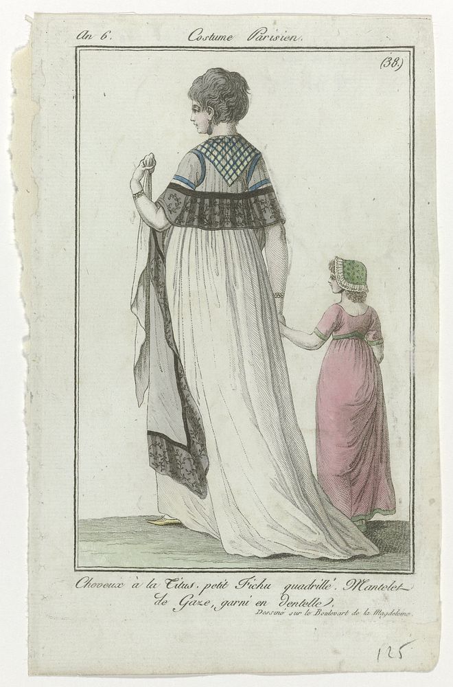 Journal des Dames et des Modes, Costume Parisien, 25 mai 1798, An 6, (38) : Cheveux à la Titus (...) (1798) by anonymous…