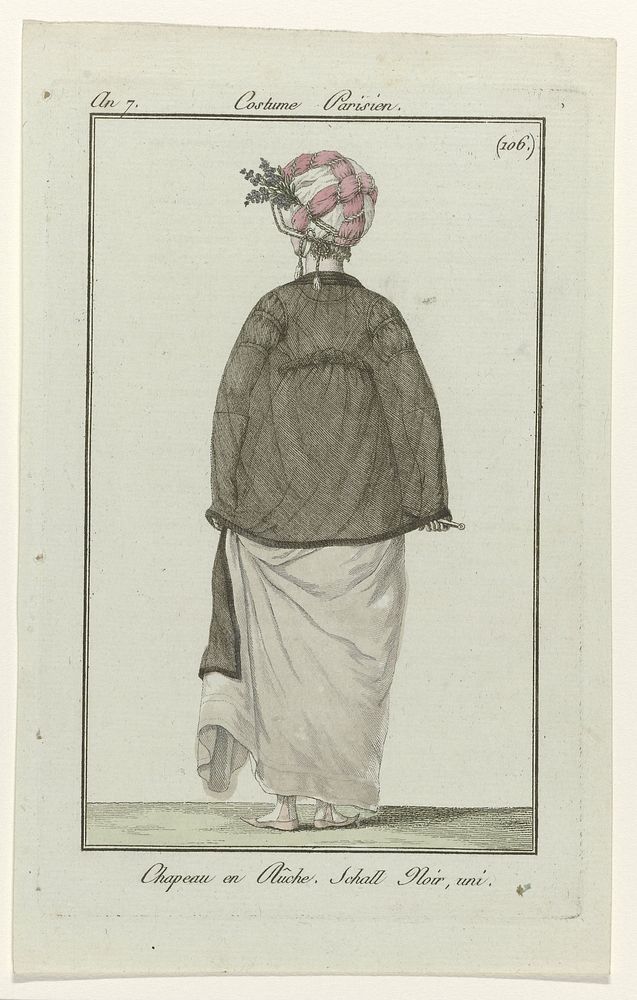 Journal des Dames et des Modes, Costume Parisien, 9 mai 1799, An 7 (106) : Chapeau en Rûch (...) (1799) by anonymous…