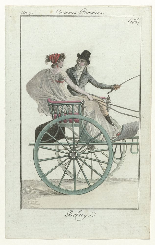 Journal des Dames et des Modes, Costume Parisien, 1 septembre 1799, An 7 (155) : Bokay (1799) by anonymous and Pierre de la…