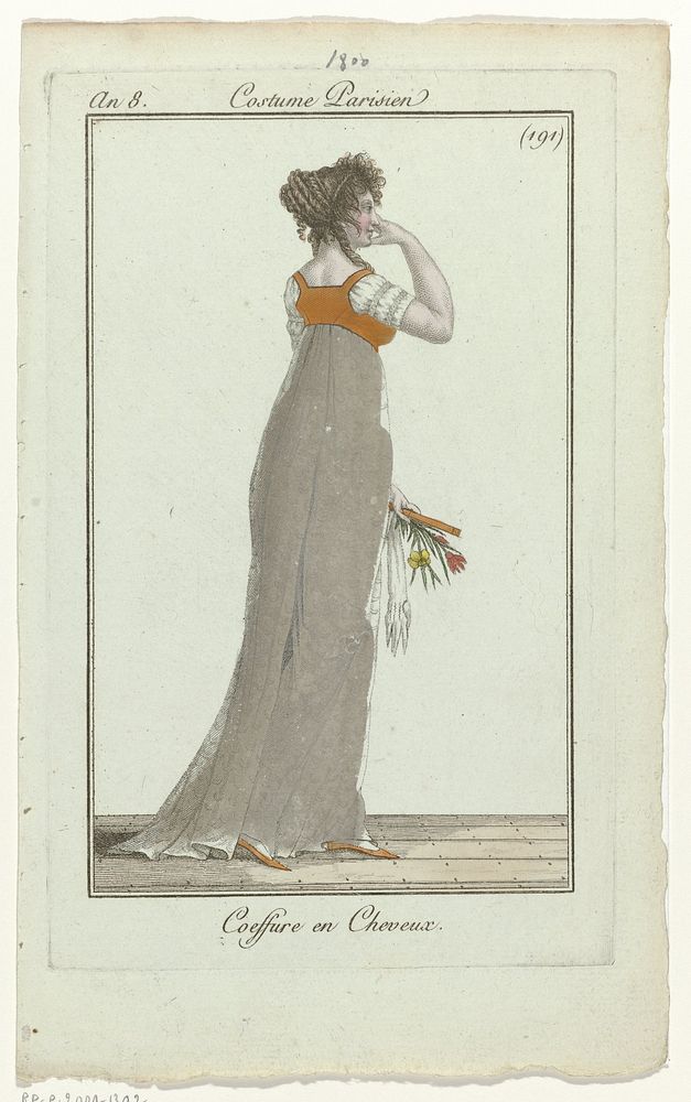 Journal des Dames et des Modes, Costume Parisien, 4 février 1800, An 8 (191) : Coeffure en Cheveux (1800) by anonymous and…