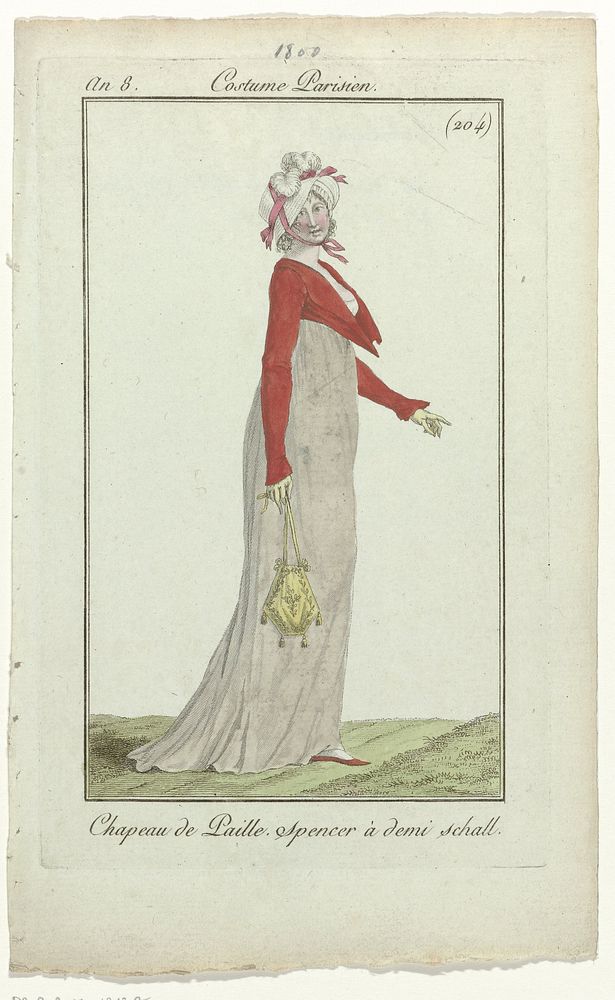Journal des Dames et des Modes, Costume Parisien, 31 mars 1800, An 8 (204) : Chapeau de Paill (...) (1800) by anonymous and…