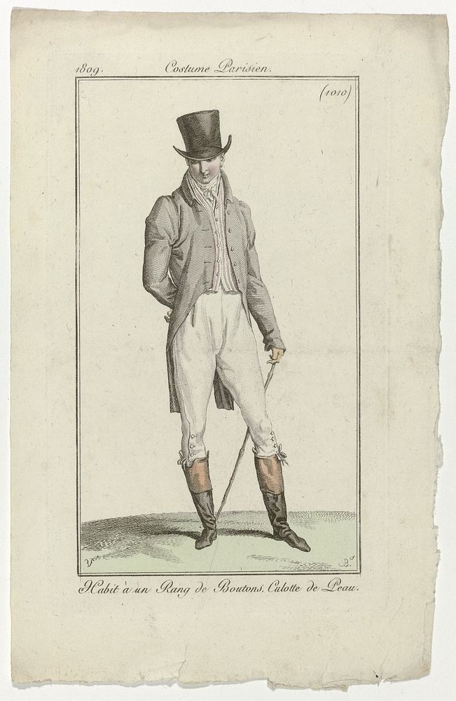 Journal des Dames et des Modes: Men’s Fashion (1809) by Pierre Charles Baquoy, Carle Vernet and Pierre de la Mésangère