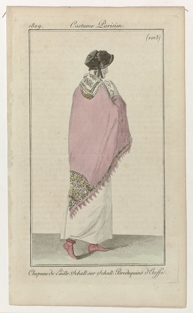 Journal des Dames et des Modes, Costume Parisien, 25 octobre 1809, (1013): Chapeau de paill (...) (1809) by anonymous and…