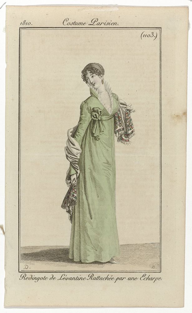 Journal des Dames et des Modes, Costume Parisien, 20 novembre 1810, (1103): Redingote de Lévantin (...) (1810) by Pierre…