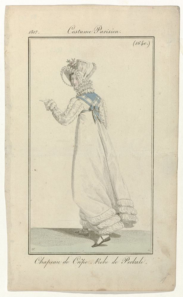 Journal des Dames et des Modes, Costume Parisien, 15 avril 1817, (1640): Chapeau de Crêp (...) (1817) by Pierre Charles…