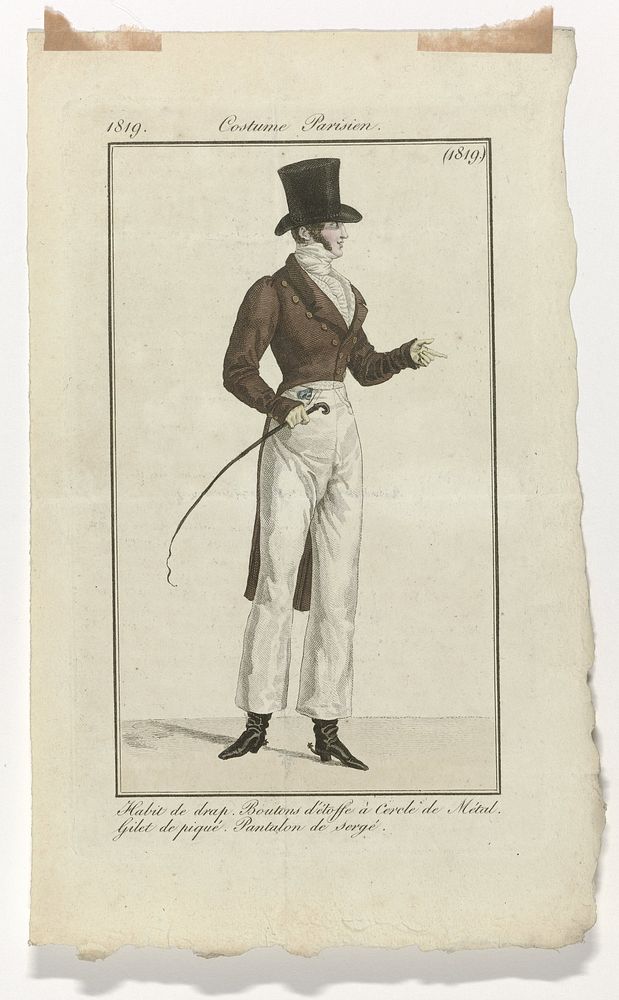 Journal des Dames et des Modes, Costume Parisien, 31 mai 1819, (1819): Habit de drap (...) (1819) by anonymous and Pierre de…