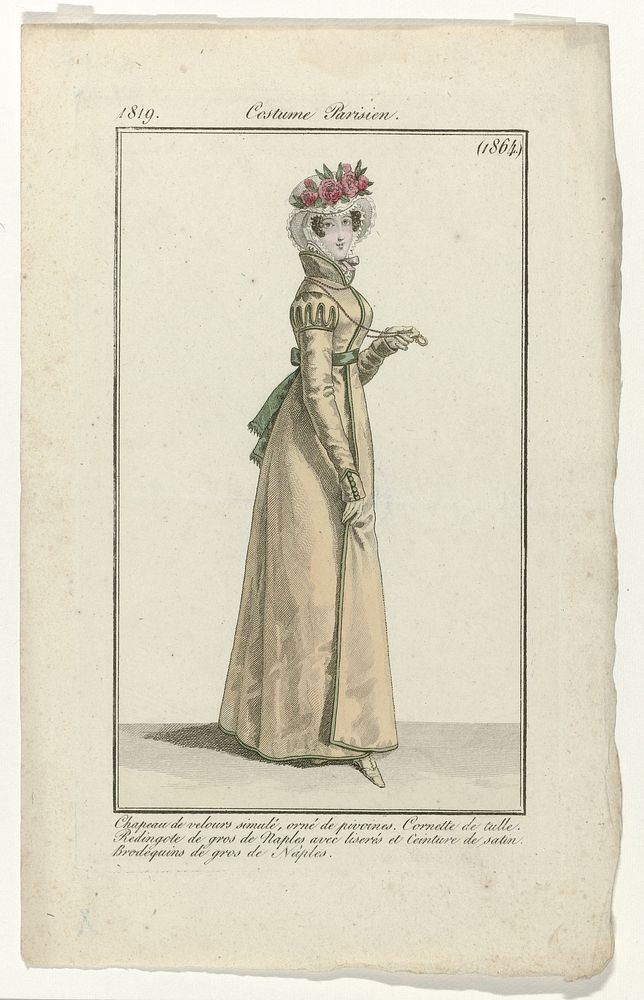 Journal des Dames et des Modes, Costume Parisien, 15 décembre 1819, (1864) : Chapeau de velours (...) (1819) by anonymous…