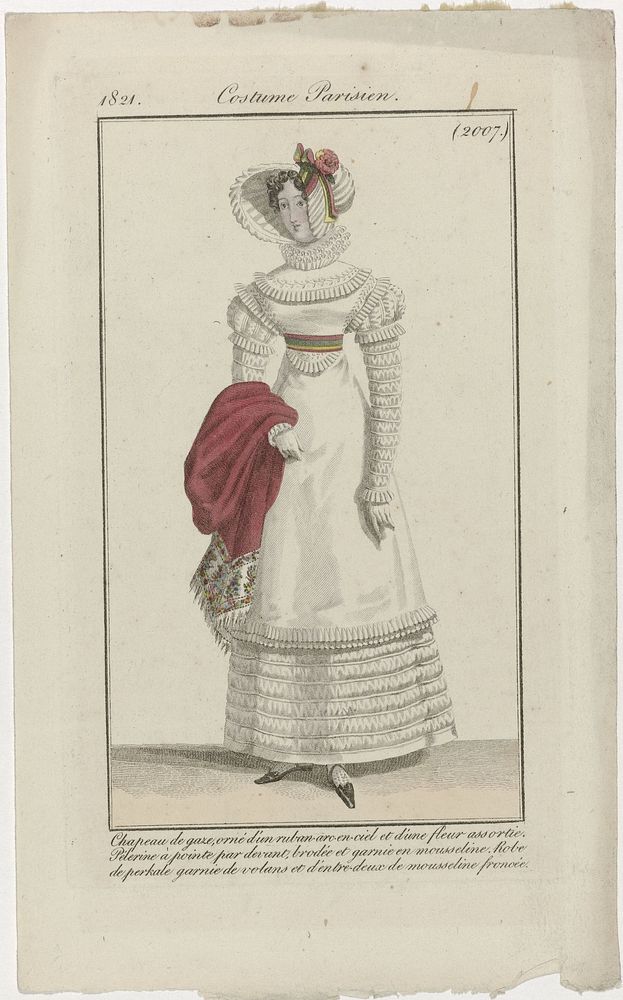 Journal des Dames et des Modes, Costume Parisien, 25 août 1821, (2007): Chapeau de gaz (...) (1821) by anonymous and Pierre…